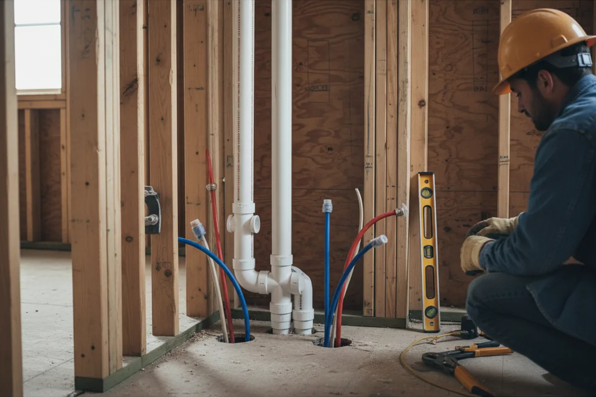 Drain and supply rough-in during Leak Detection in Bellaire